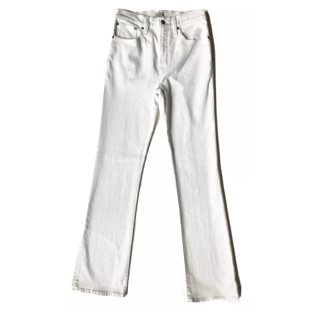 J Crew Denim 27 x 31 White Jeans Curvy Full Length Demi Boot Stretch - Picture 13 of 13